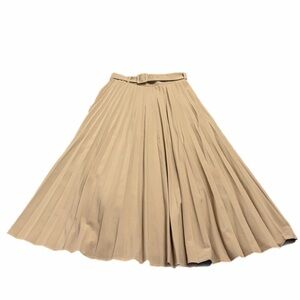Zara Tailored Pleated Belted Midi Maxi Skirt (Tan/Camel) Size Medium
